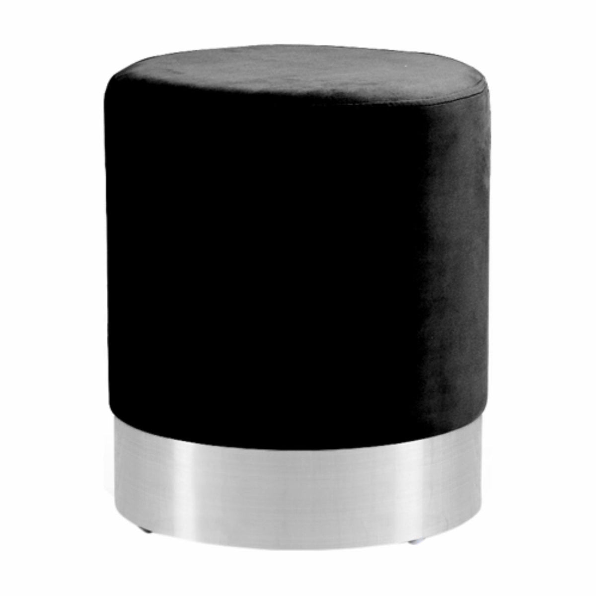 Black Velvet Ottoman/Stool A490235