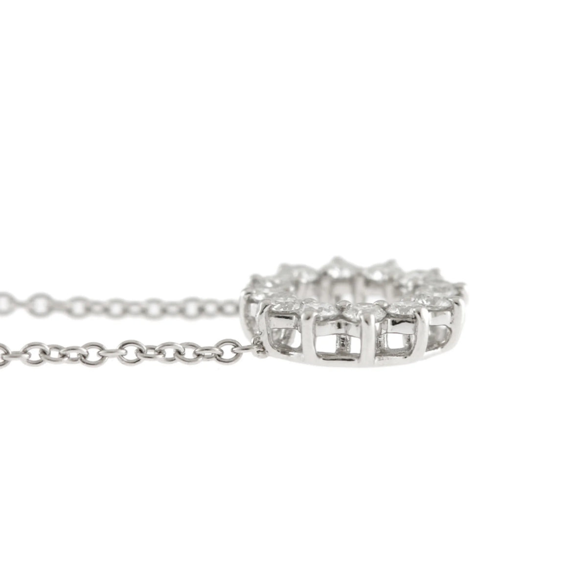Tiffany Open Circle Diamond Necklace Pt950 Platinum M7502