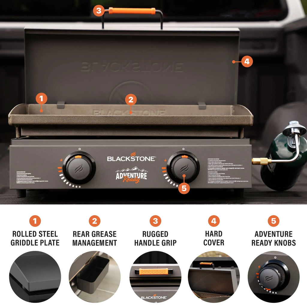 2-Burner 22 Propane Griddle with Hard Cover Y9588