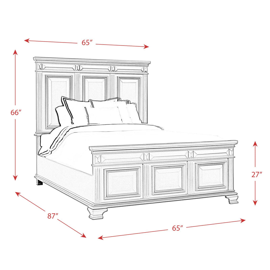 King Panel Bed in White U56370