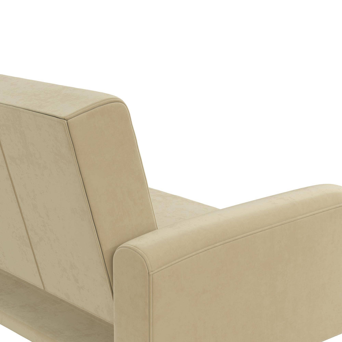 Ivory Velvet Convertible Sofa Bed Futon J975