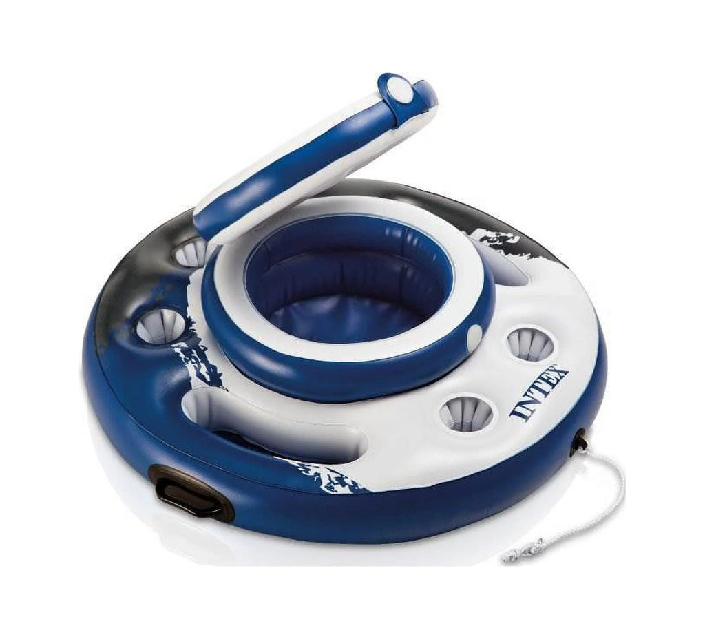 Inflatable 2 Person Pool Tube Float & Beverage Cooler Holder J731168
