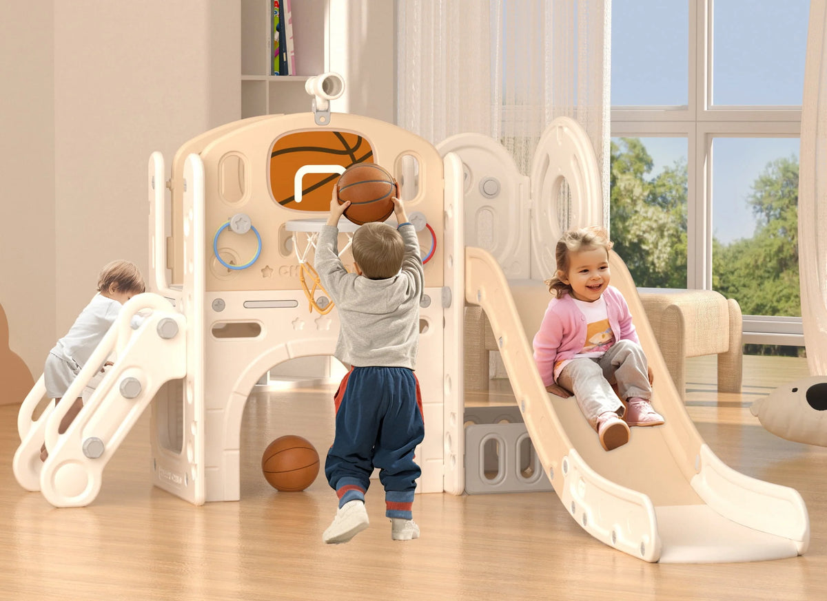 7 in 1 Toddler Slide Set with Basketball Hoop and Ball K792