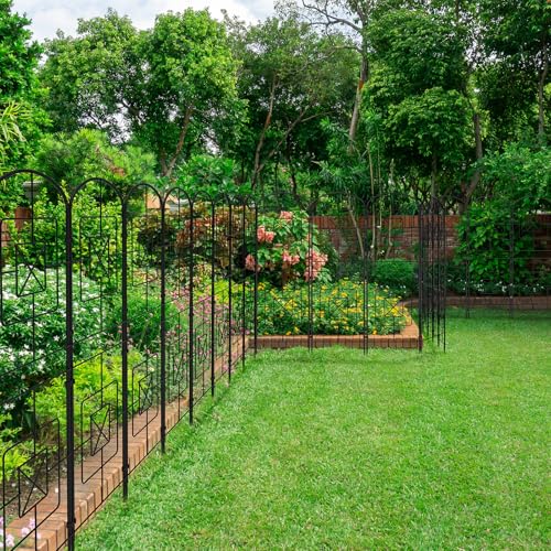 Decorative Garden Fence 10 Pack Rustproof Metal Y955041