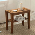18.5" Bamboo Shower Bench with Storage Shelf J233086