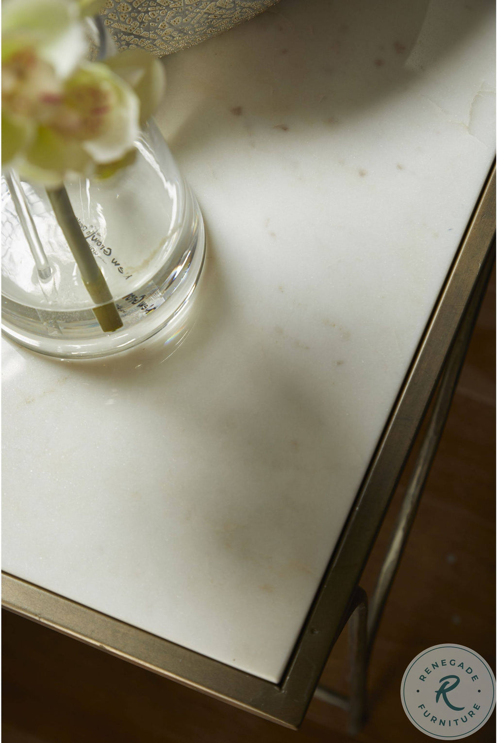 Gold and White Marble Console Table B5360