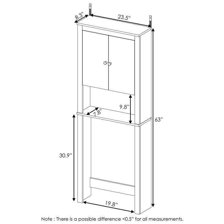 Espresso Double Door Bath Cabinet F2412