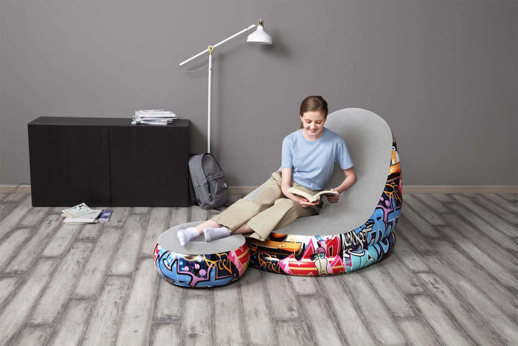 Inflatable Floor Chair with Foot Stool U3874