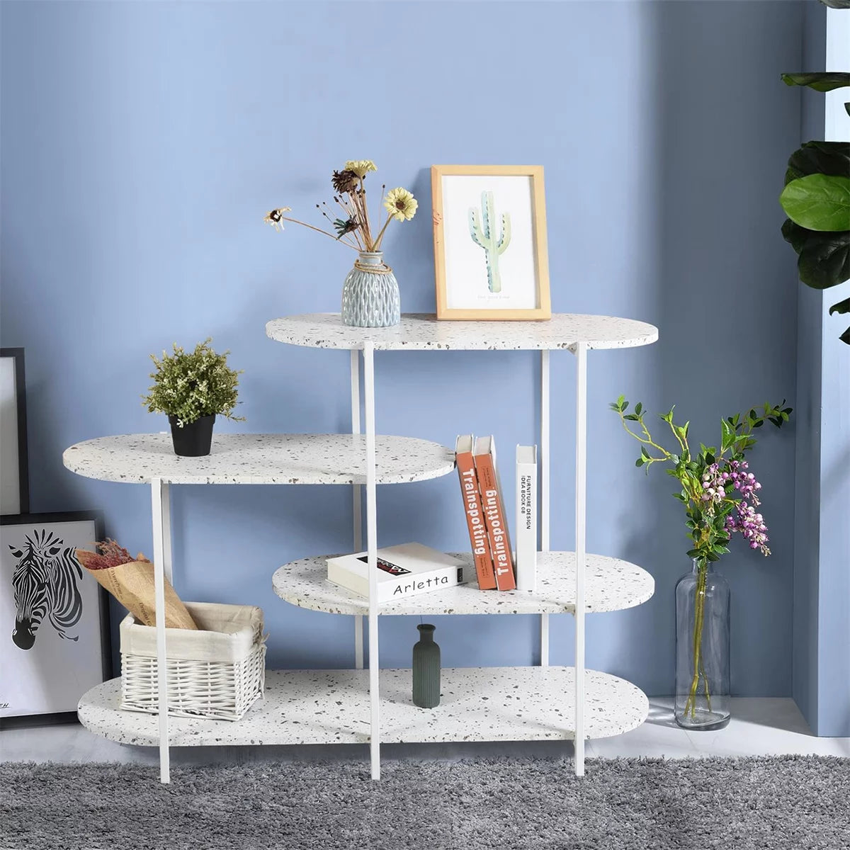 4-Tier Marble White Storage Shelf P21289
