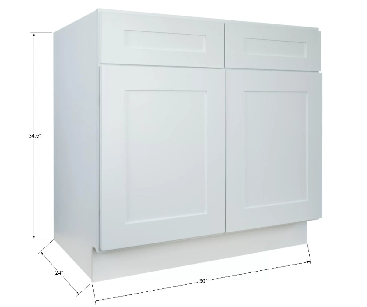 Shaker Base Kitchen Cabinet Ready to Assemble 30 in. W x 24 in. D x 34.5 in. H White O3319