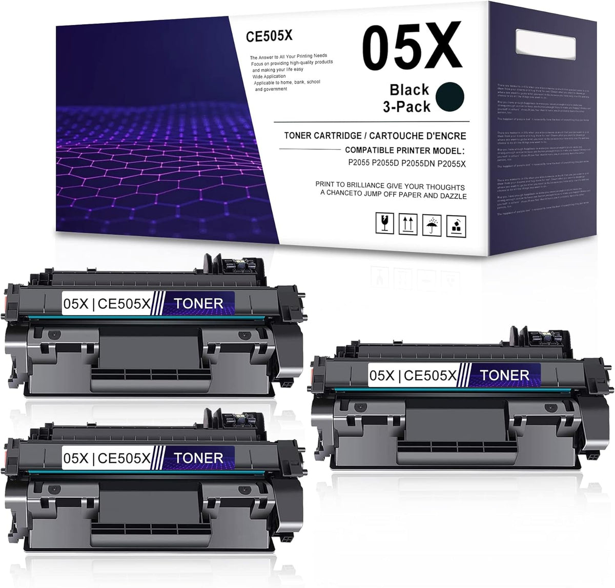 Black 3 Pack High Yield Toner Cartridge J457792