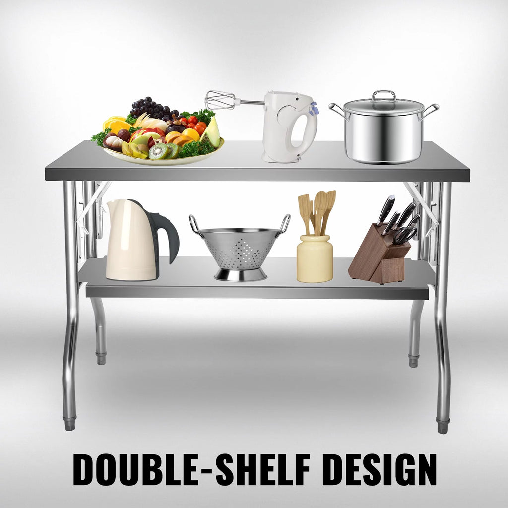 48 x 24 inch Stainless Steel Folding Worktable X134134