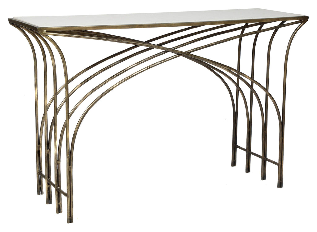 Gold and White Marble Console Table B5360