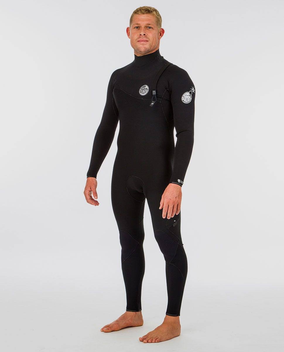 Black 3/2mm Zip Free Wetsuit E572