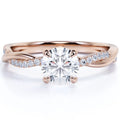 1 Carat Round Cut Moissanite Engagement Ring C851455