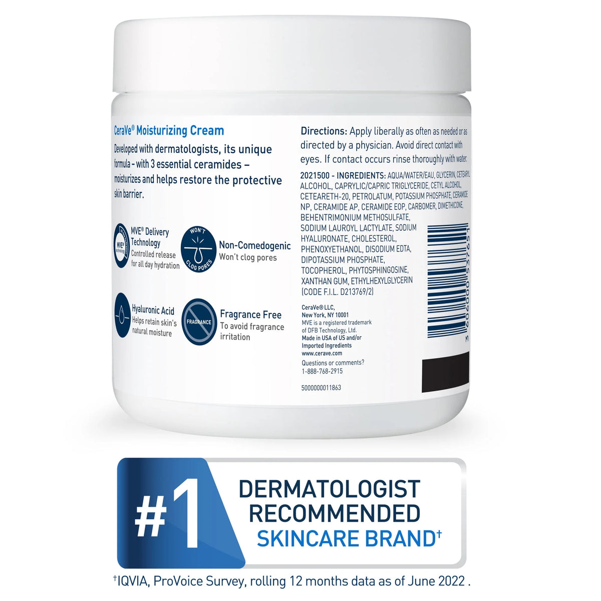 Moisturizing Cream for Face and Body, 16 oz U294
