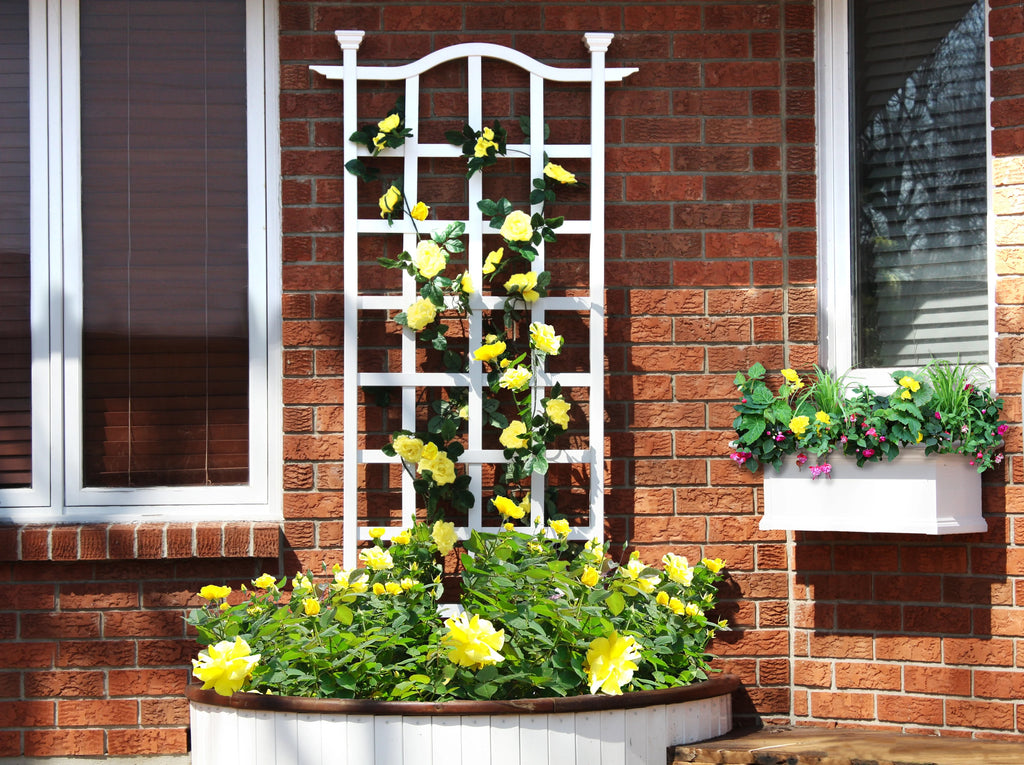 White Vinyl Trellis P7415