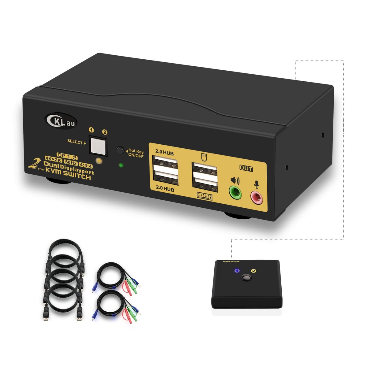 4 Port HDMI 2.0 USB 3.0 KVM Switch with Cables L59505