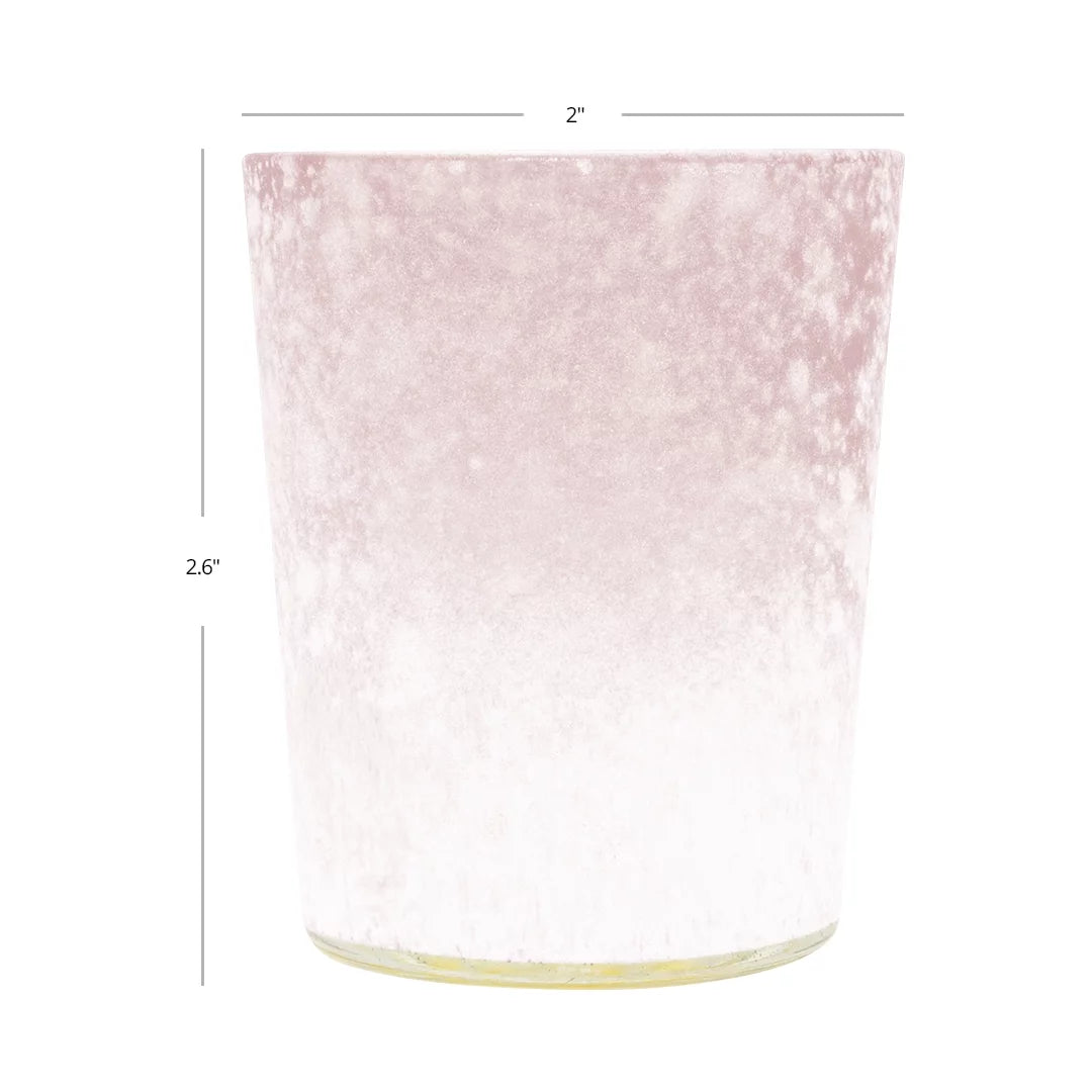 Pink Frosted Ombre Mercury Glass Votive Candle Holders Set of 12 A6293