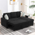 Black 2 in 1 Sofa Sleeper with Storage Chaise X210469