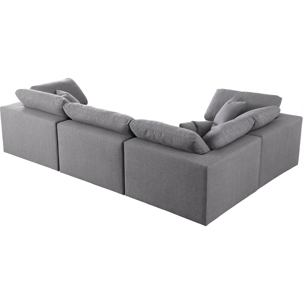 Gray Linen Fabric Modular Sectional H4816