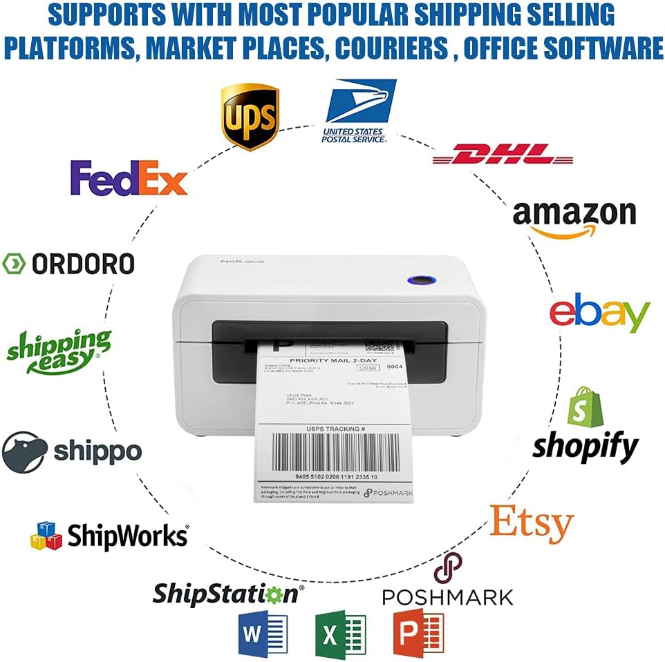 Bluetooth Thermal Label Printer 4x6, Portable Wireless Shipping Label Printer O65506
