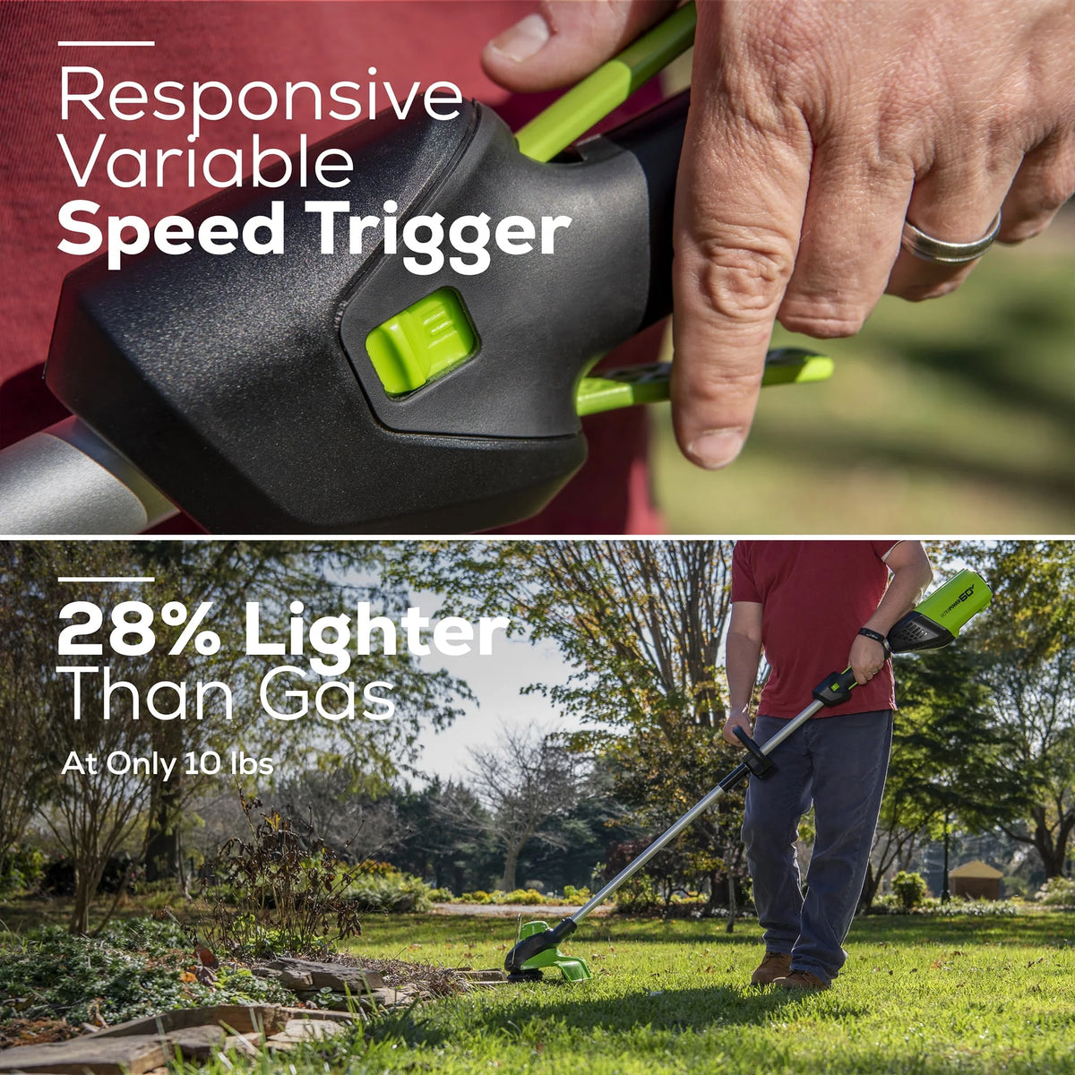 60V Cordless Battery String Trimmer with 2.0Ah Battery & Charger R627893