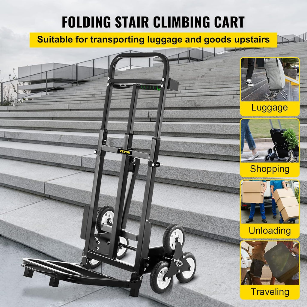 Stair Climbing Cart 420lbs Capacity Hand Truck with Adjustable Handle Q61751