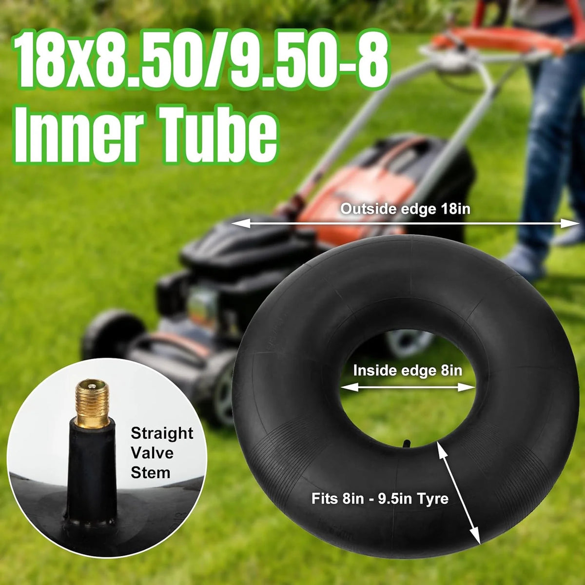 4.80/4.00-8 Replacement Tire Inner Tubes with TR-13 Straight Valve Stem, 2 Pack P2343