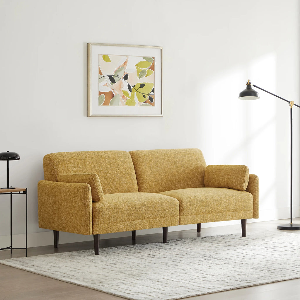 Mid-Century Modern Fabric Sofa with Solid Wood Leg T99598