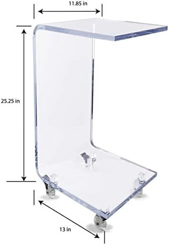 Acrylic C Table with Wheels B810