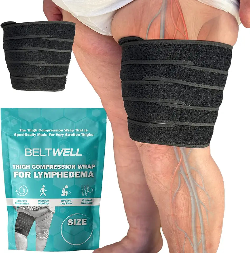 Adjustable Thigh Compression Wrap Black XXL-TALL L253