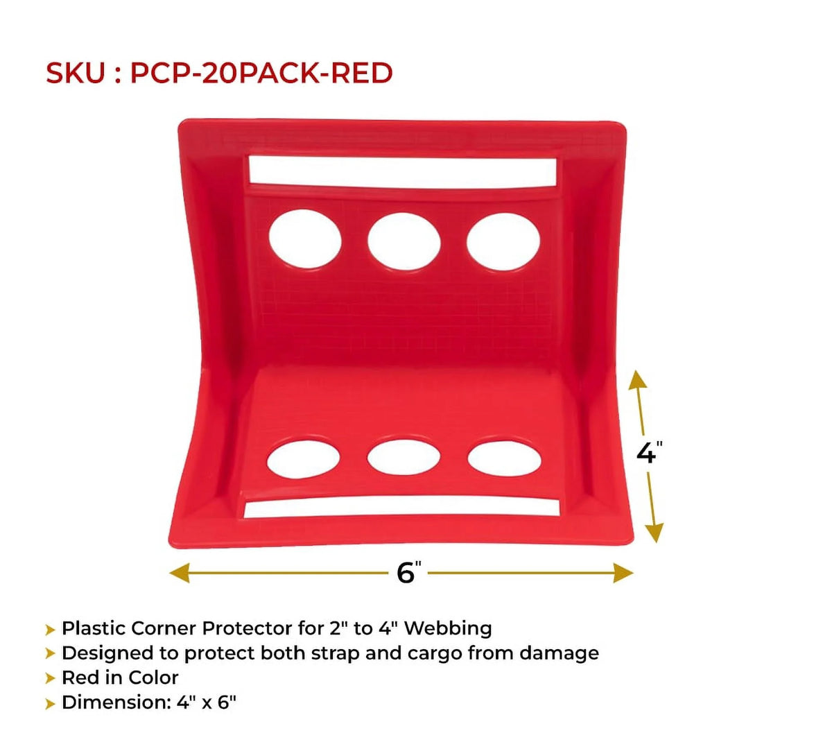 Red 4"x6" Flatbed Edge Protectors with Carrying Case I624342