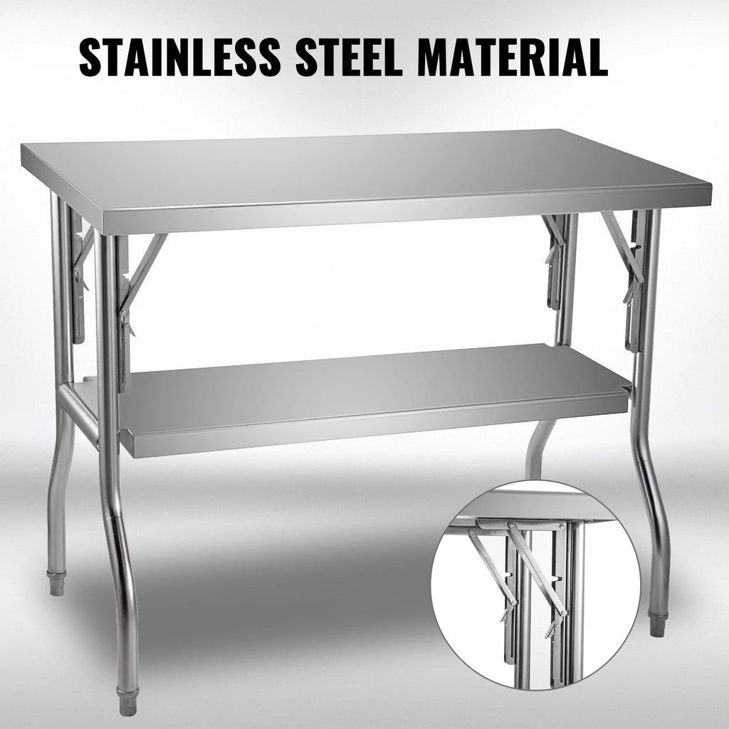 48 x 24 inch Stainless Steel Folding Worktable X134134