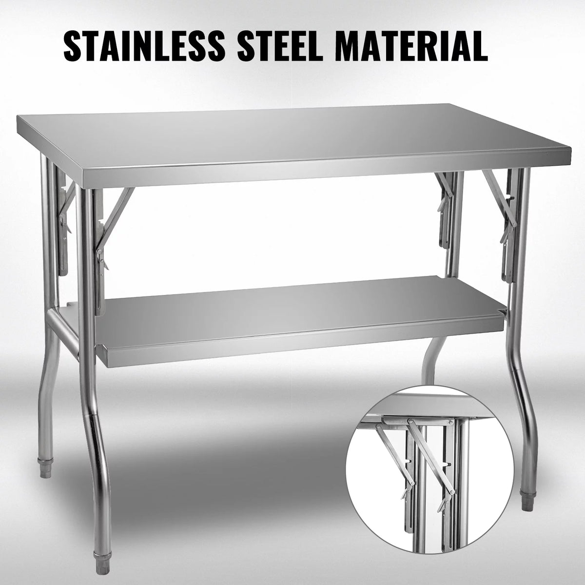 48 x 24 inch Stainless Steel Folding Worktable X134134