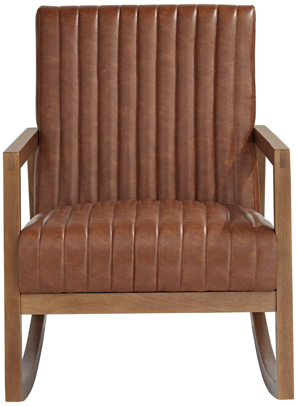 Rust Brown Wood Frame Rocking Chair B787606