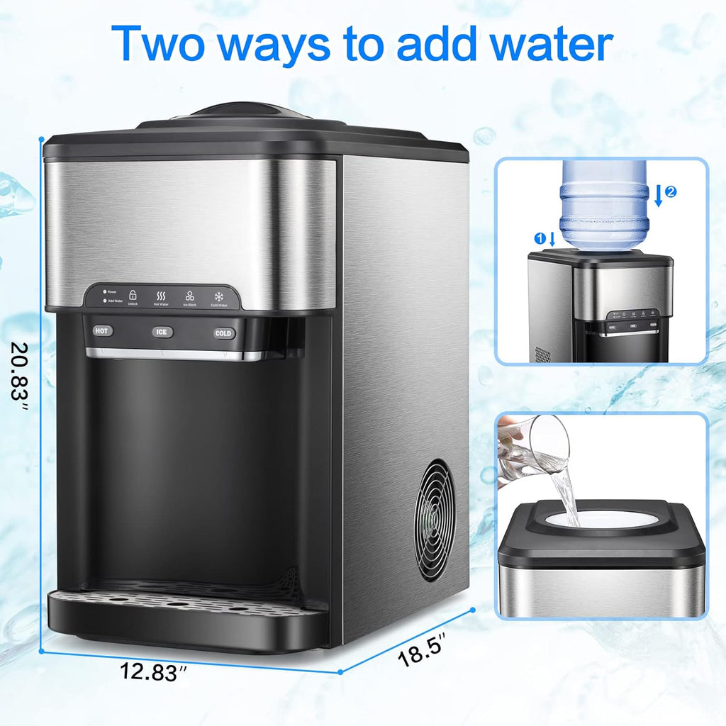 3-in-1 Top Loading Water Cooler Dispenser with Built-in Ice Maker D6599