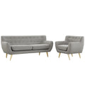 Grey Fabric Plywood Two PCS Living Room Set Z271219