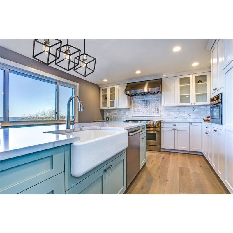 Vertical 3 Light Island in Matte Black + Brushed Nickel C224162